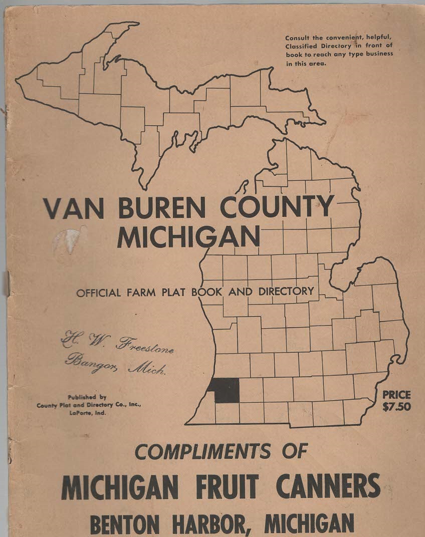 Van Buren County Michigan Official Farm Plat Book and Directory