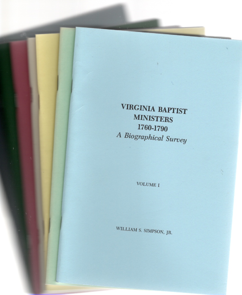 Image for Virginia Baptist Ministers 1760-1790 A Biographical Survey Volume I-VII (7 volumes)